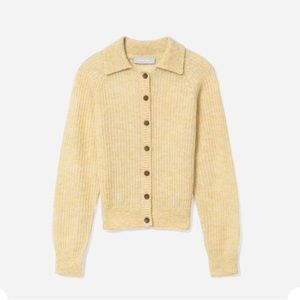 Everlane The Alpaca Collared Cardigan Small Yellow